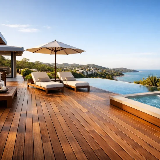 Deck de madeira para áreas externas de alto padrão